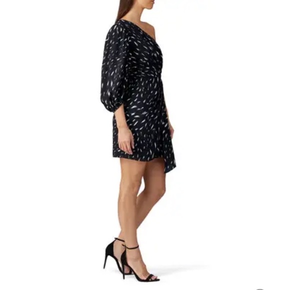 IRO Akubra One Shoulder Dress black white 32 nwt - Picture 5 of 9